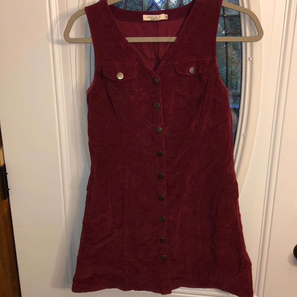 Burgundy Button Up dress!